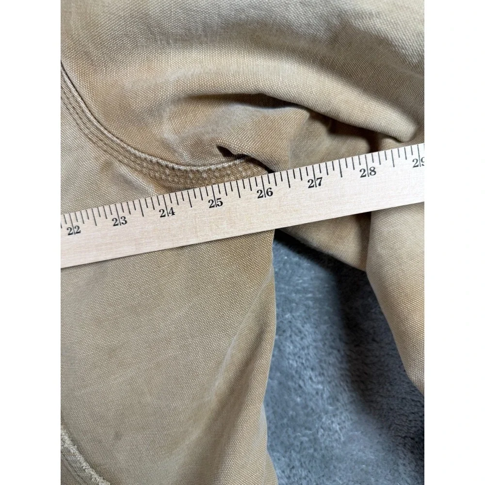 Vtg Carhartt CQ186 Tan Canvas Work Jacket Distressed Faded Duck Coat XL